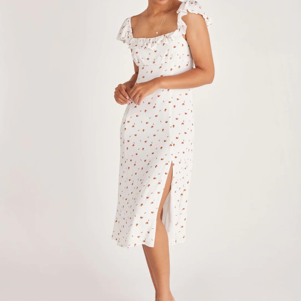 Backyard Roses Rose Midi Dress NWT